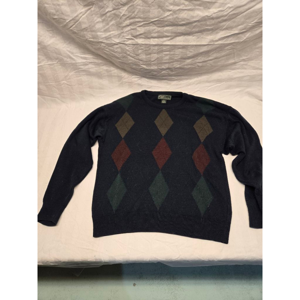 Navy Croft & Barrow Men's Argyle Sweater Size M